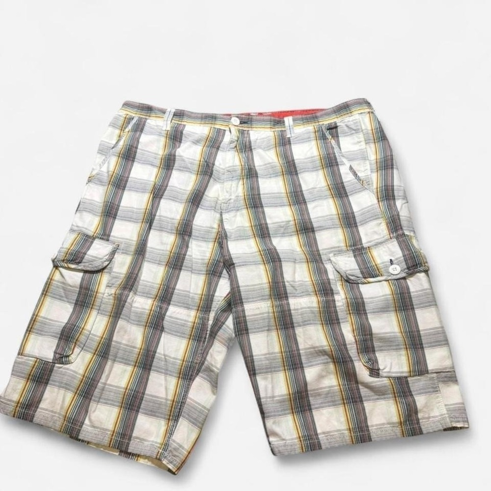 Vintage Levi SilverTab Plaid Cargo Shorts Size 42